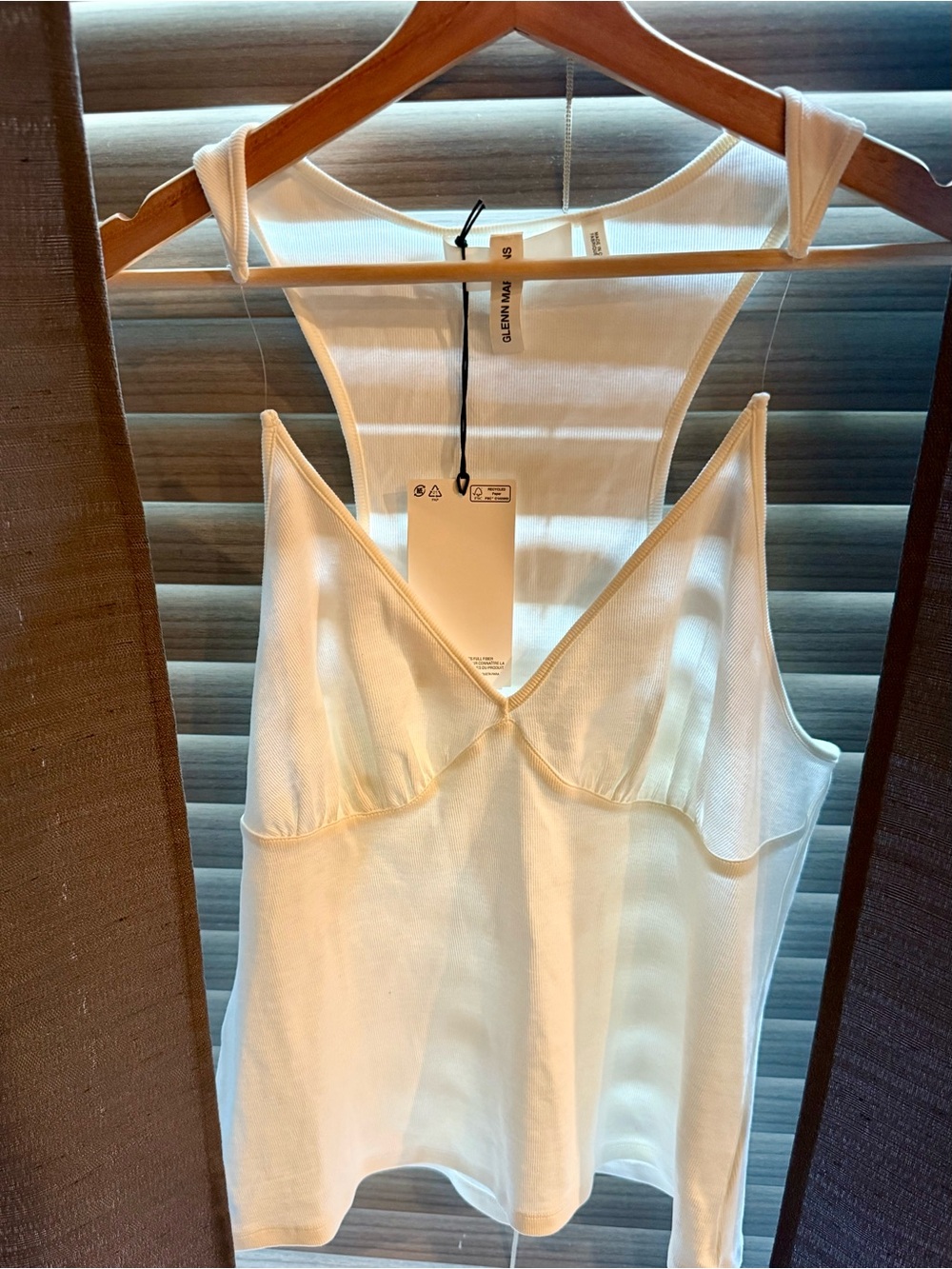 White Ribbed V-Neck Tank Top by & Other Stories